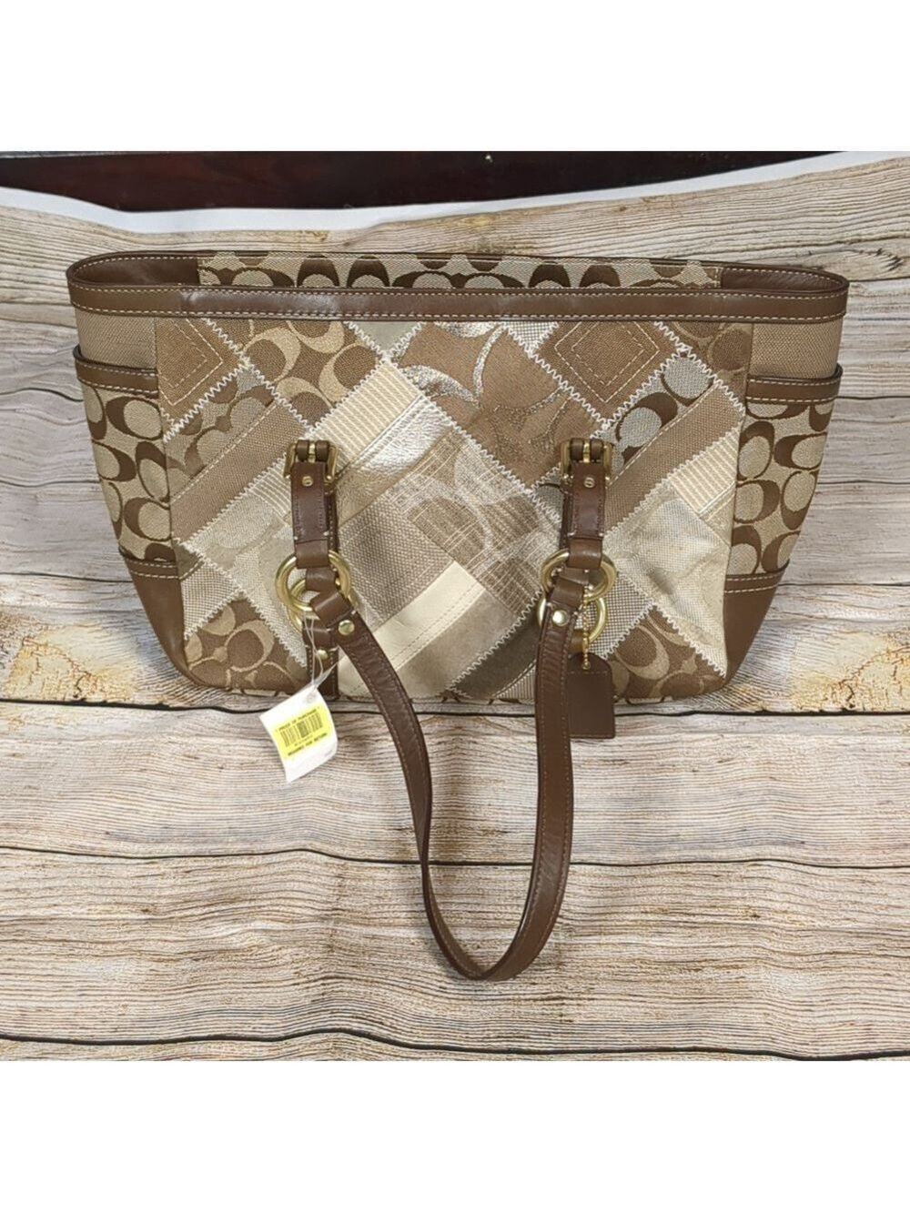 Coach gallery patchwork tote handbag